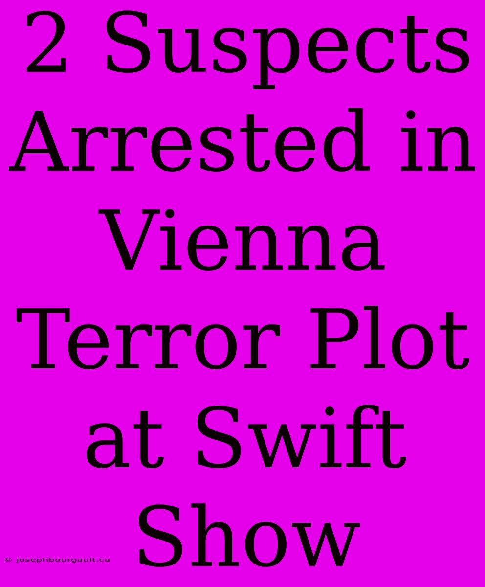 2 Suspects Arrested In Vienna Terror Plot At Swift Show