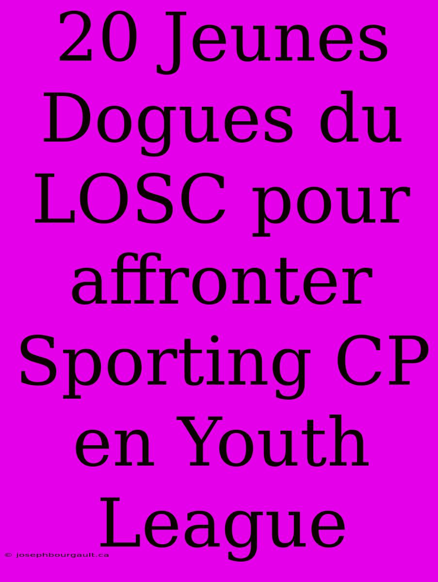 20 Jeunes Dogues Du LOSC Pour Affronter Sporting CP En Youth League