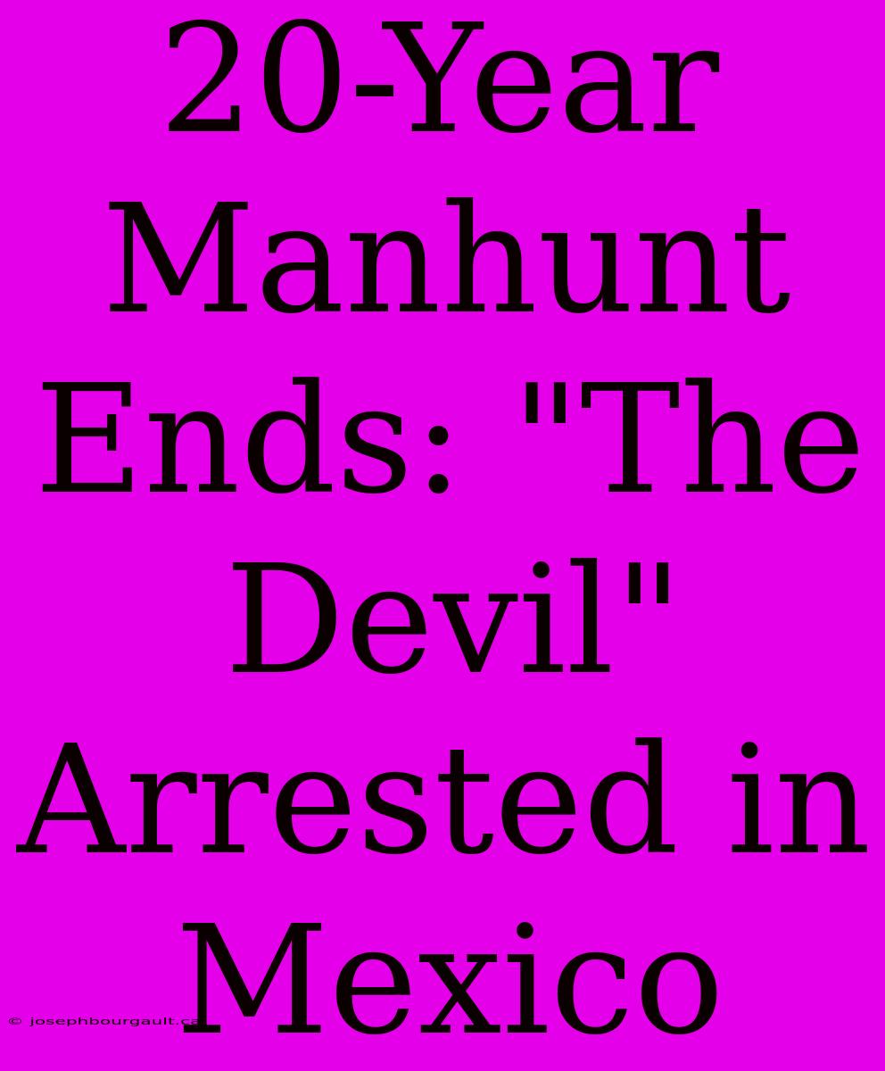 20-Year Manhunt Ends: 