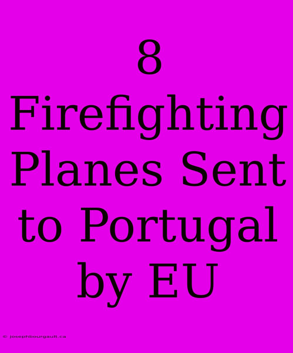 8 Firefighting Planes Sent To Portugal By EU