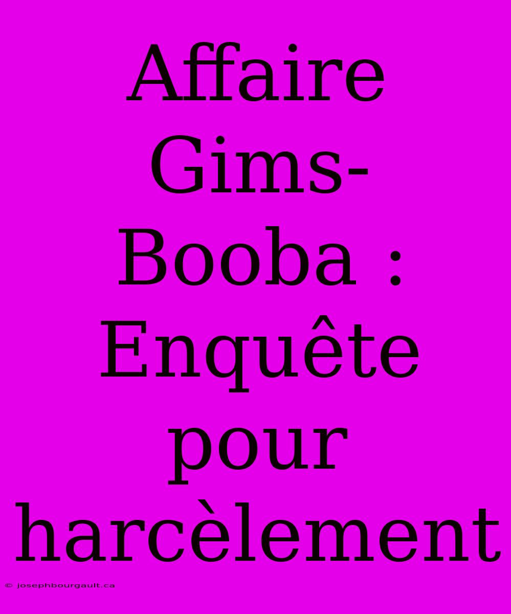 Affaire Gims-Booba : Enquête Pour Harcèlement