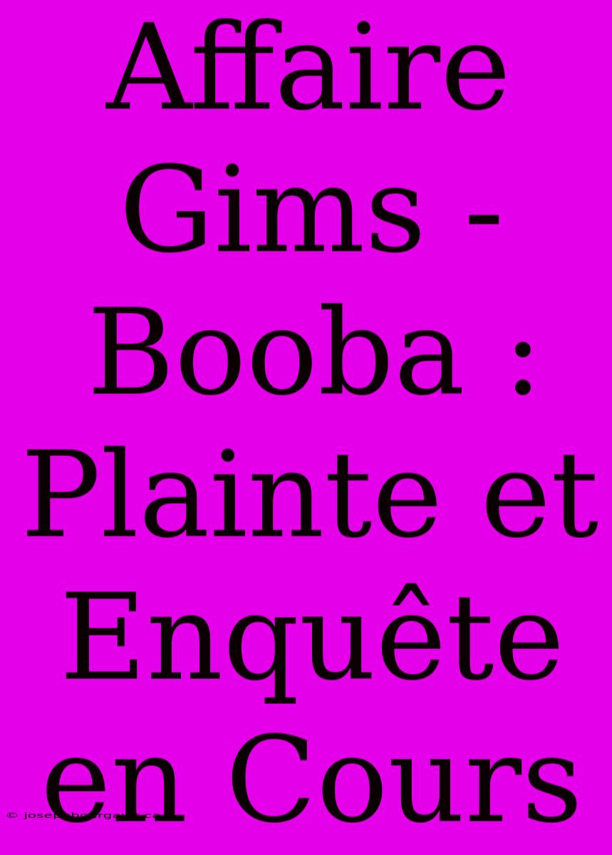 Affaire Gims - Booba : Plainte Et Enquête En Cours