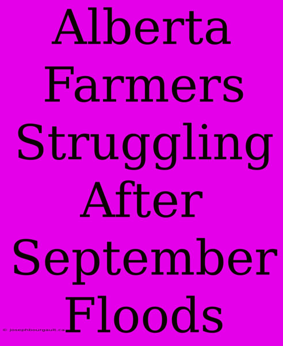 Alberta Farmers Struggling After September Floods