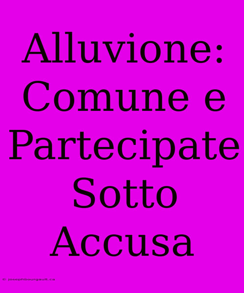 Alluvione: Comune E Partecipate Sotto Accusa