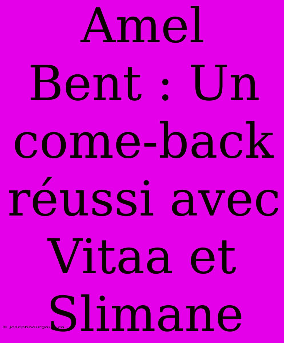 Amel Bent : Un Come-back Réussi Avec Vitaa Et Slimane