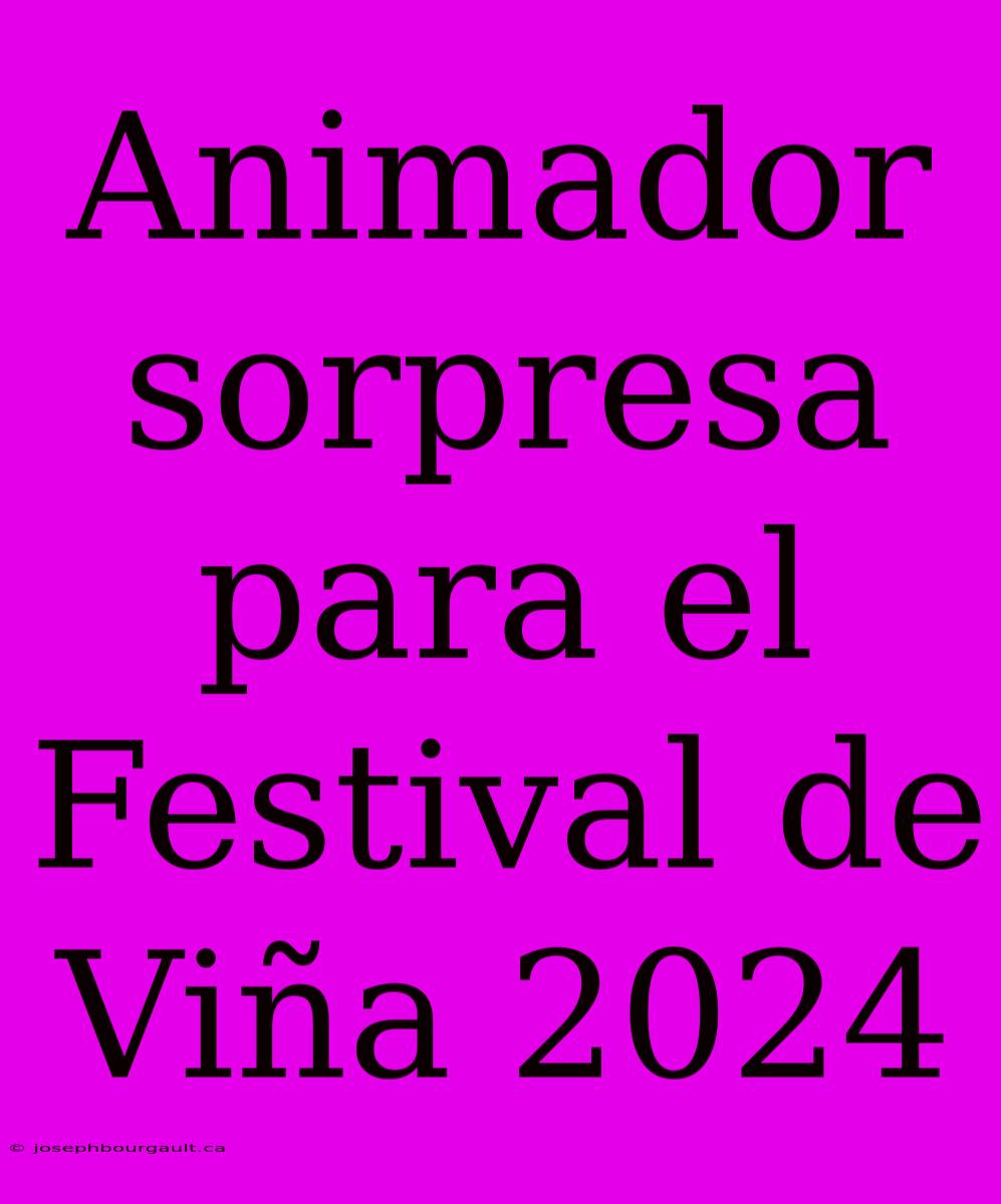 Animador Sorpresa Para El Festival De Viña 2024