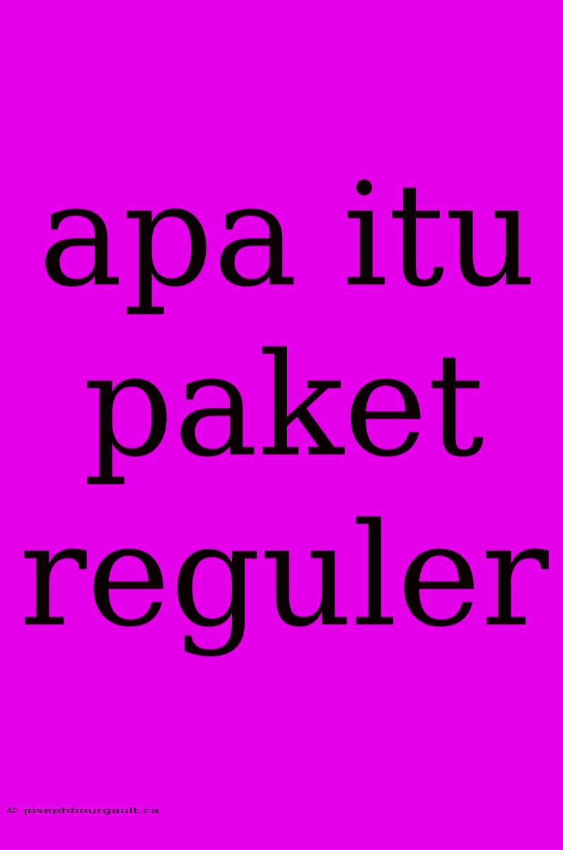 Apa Itu Paket Reguler