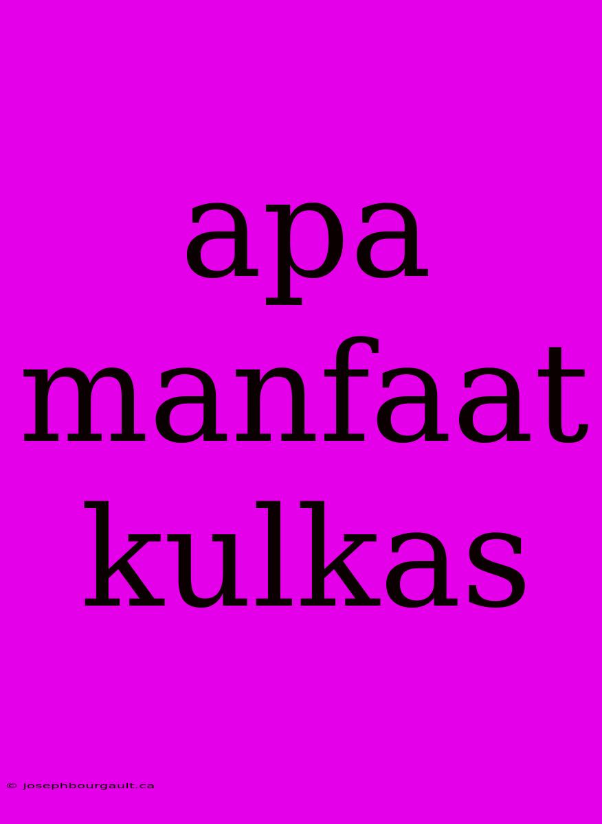 Apa Manfaat Kulkas