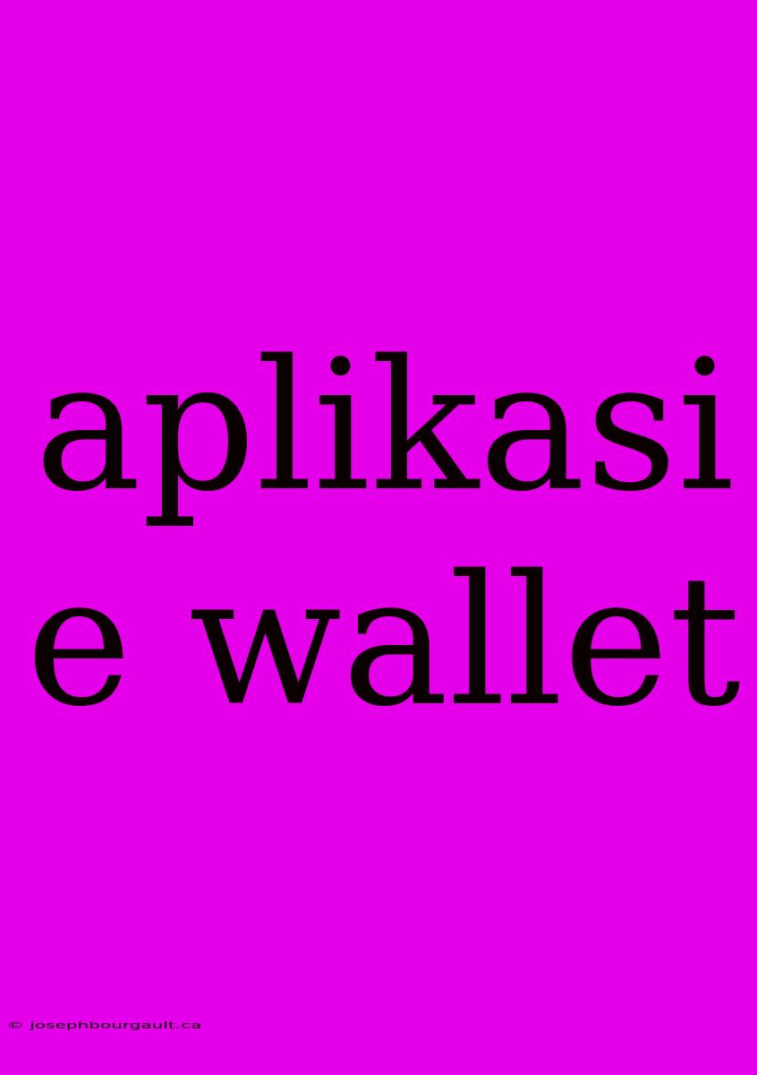 Aplikasi E Wallet