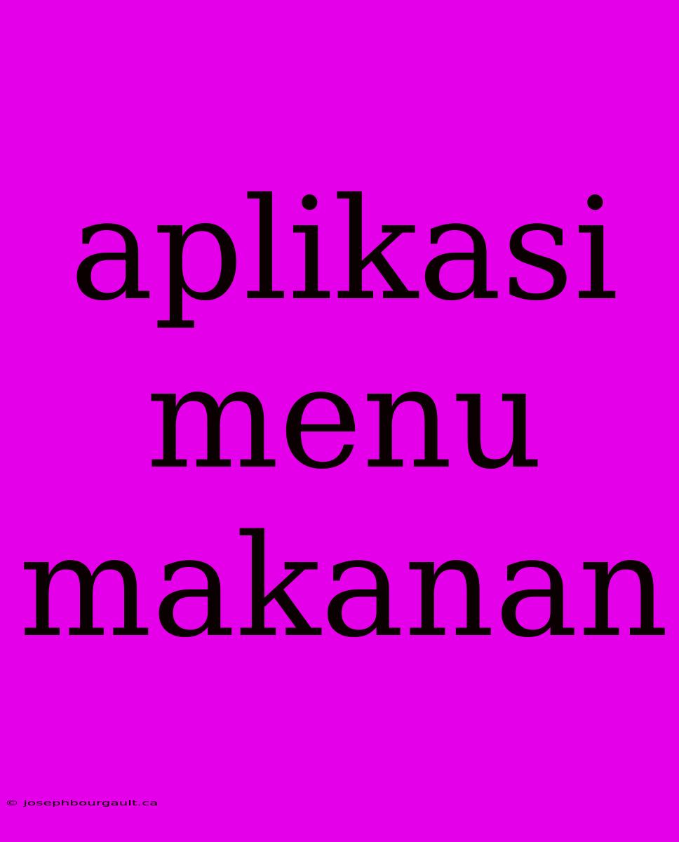 Aplikasi Menu Makanan