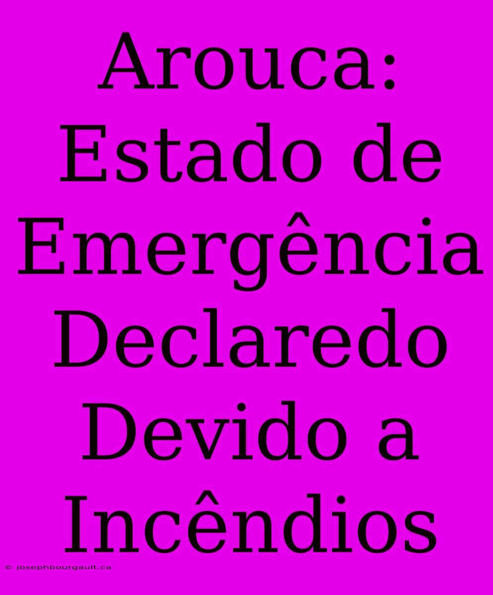 Arouca: Estado De Emergência Declaredo Devido A Incêndios