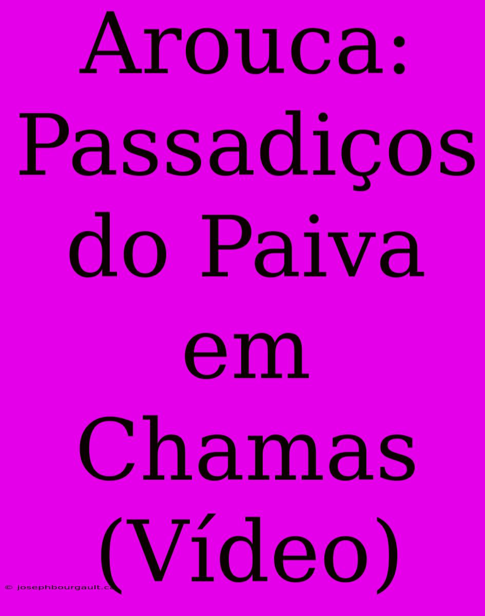 Arouca: Passadiços Do Paiva Em Chamas (Vídeo)