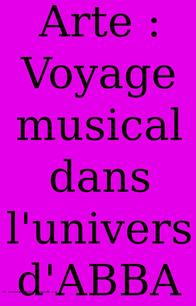 Arte : Voyage Musical Dans L'univers D'ABBA