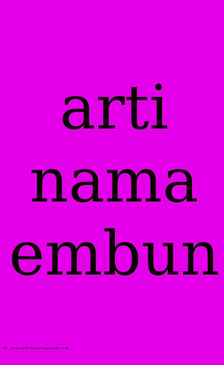 Arti Nama Embun