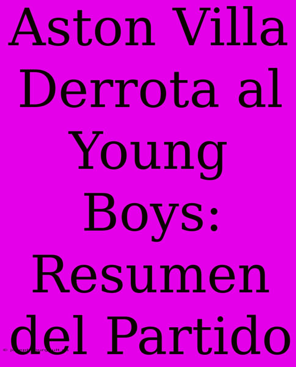 Aston Villa Derrota Al Young Boys: Resumen Del Partido