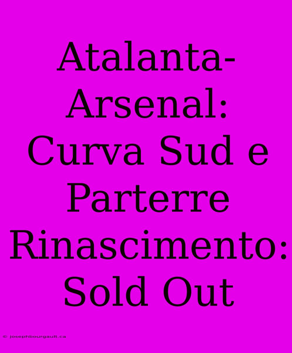 Atalanta-Arsenal: Curva Sud E Parterre Rinascimento: Sold Out