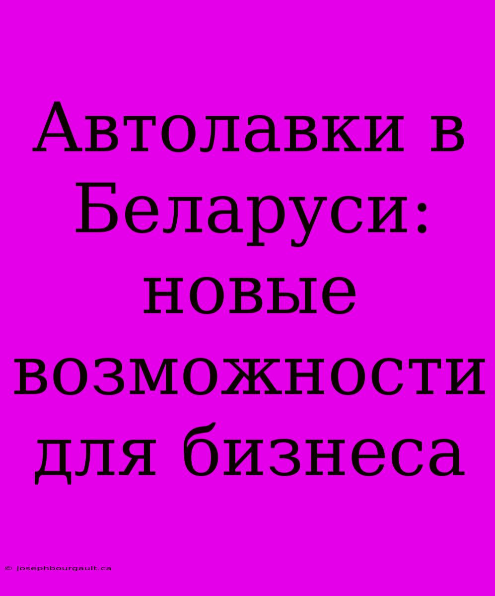 Автолавки В Беларуси: Новые Возможности Для Бизнеса