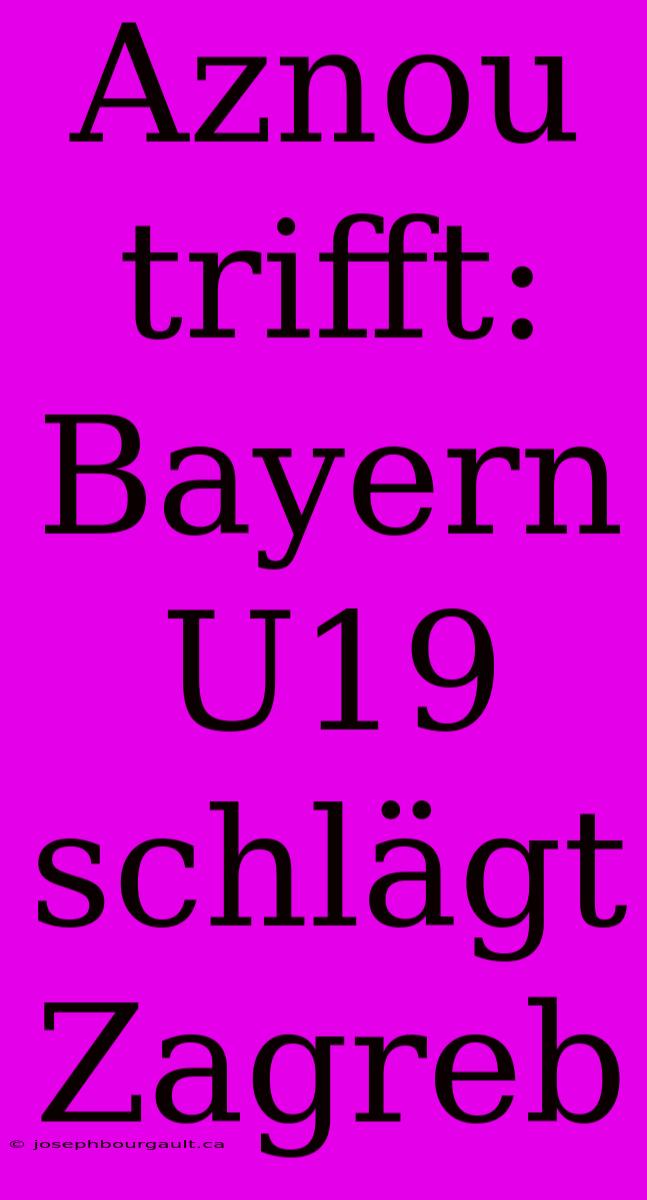 Aznou Trifft: Bayern U19 Schlägt Zagreb