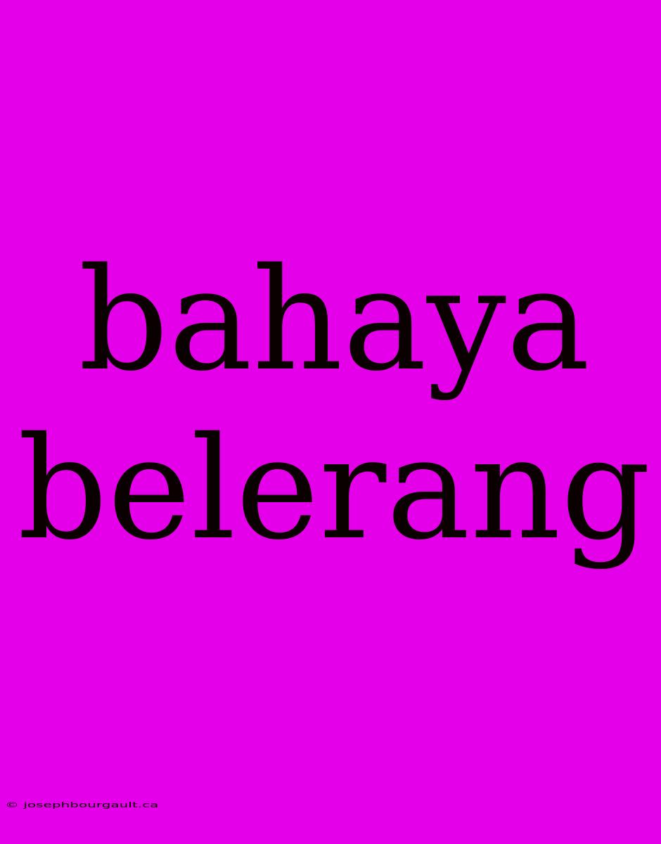 Bahaya Belerang