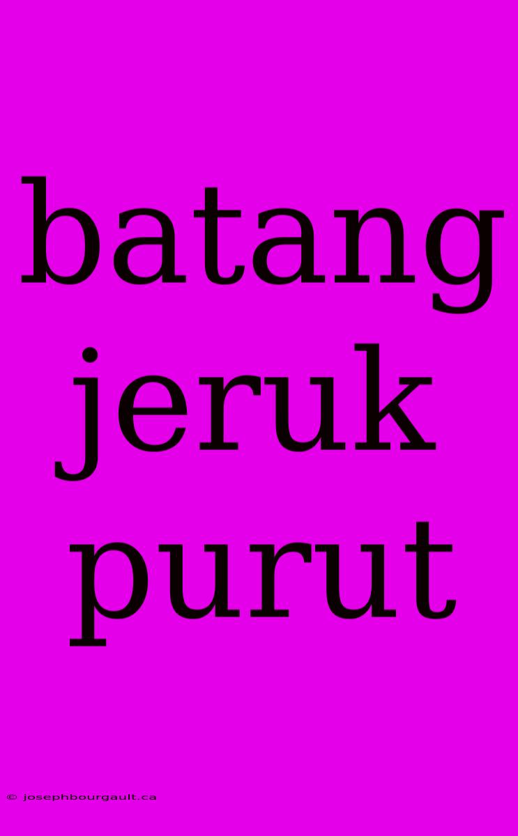 Batang Jeruk Purut