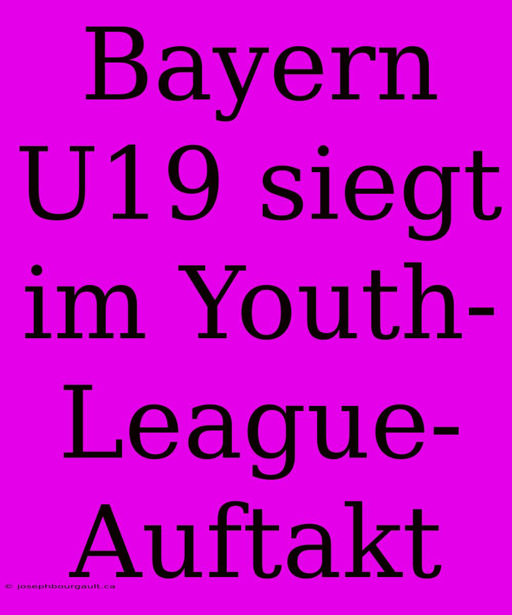 Bayern U19 Siegt Im Youth-League-Auftakt