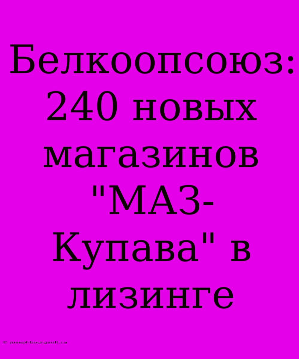 Белкоопсоюз: 240 Новых Магазинов 