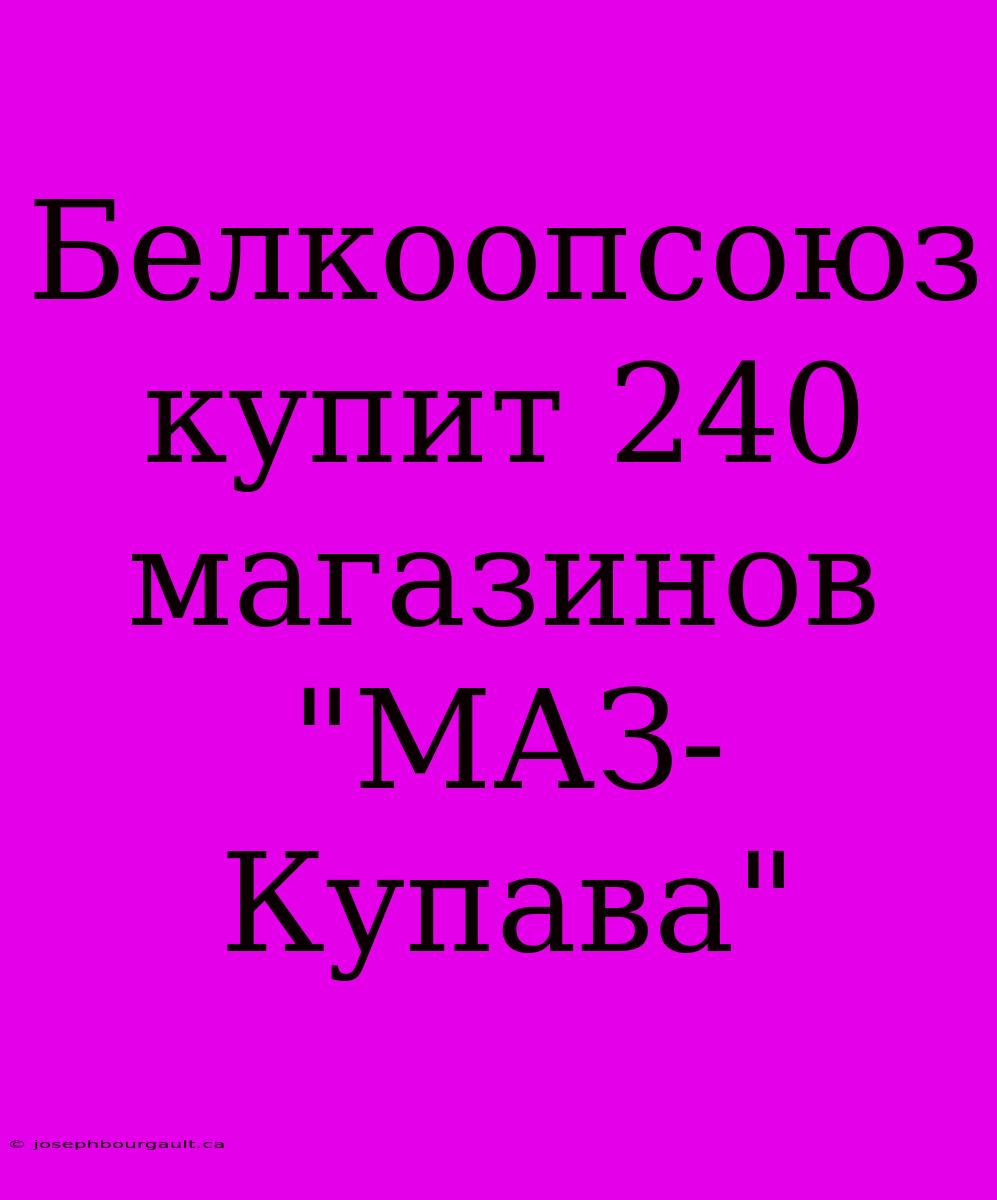 Белкоопсоюз Купит 240 Магазинов 