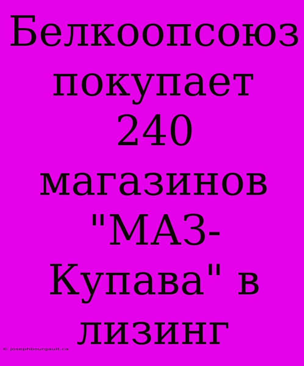 Белкоопсоюз Покупает 240 Магазинов 