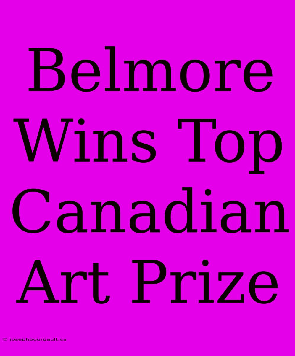 Belmore Wins Top Canadian Art Prize