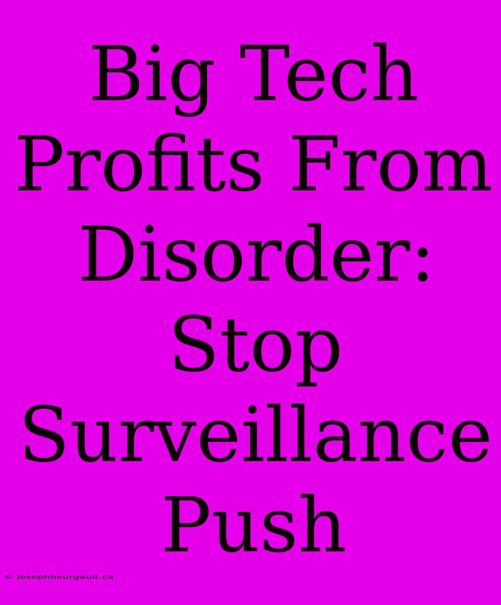 Big Tech Profits From Disorder: Stop Surveillance Push