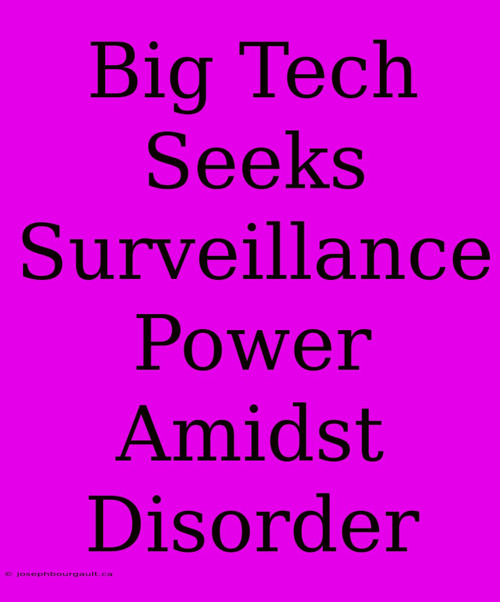 Big Tech Seeks Surveillance Power Amidst Disorder