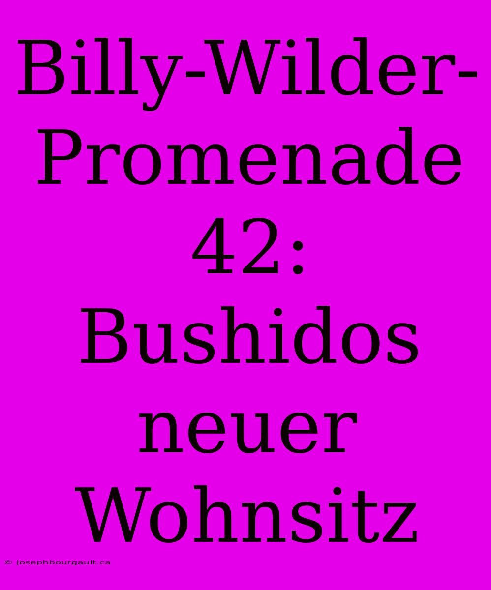 Billy-Wilder-Promenade 42: Bushidos Neuer Wohnsitz