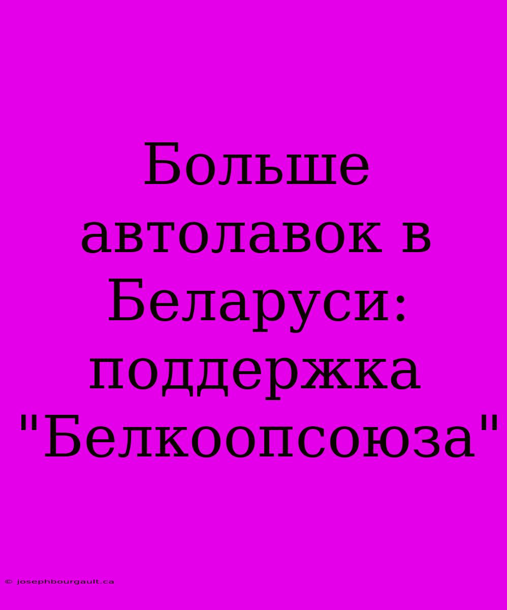 Больше Автолавок В Беларуси: Поддержка 