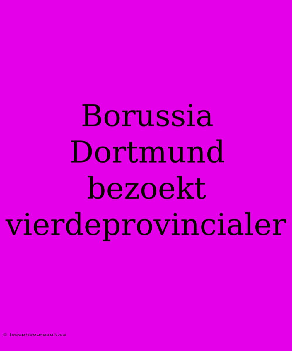 Borussia Dortmund Bezoekt Vierdeprovincialer