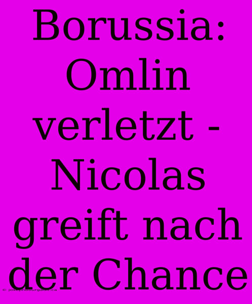 Borussia: Omlin Verletzt - Nicolas Greift Nach Der Chance