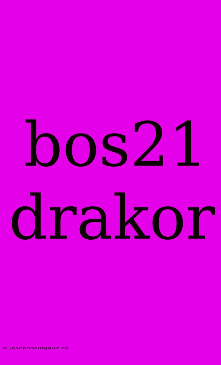 Bos21 Drakor