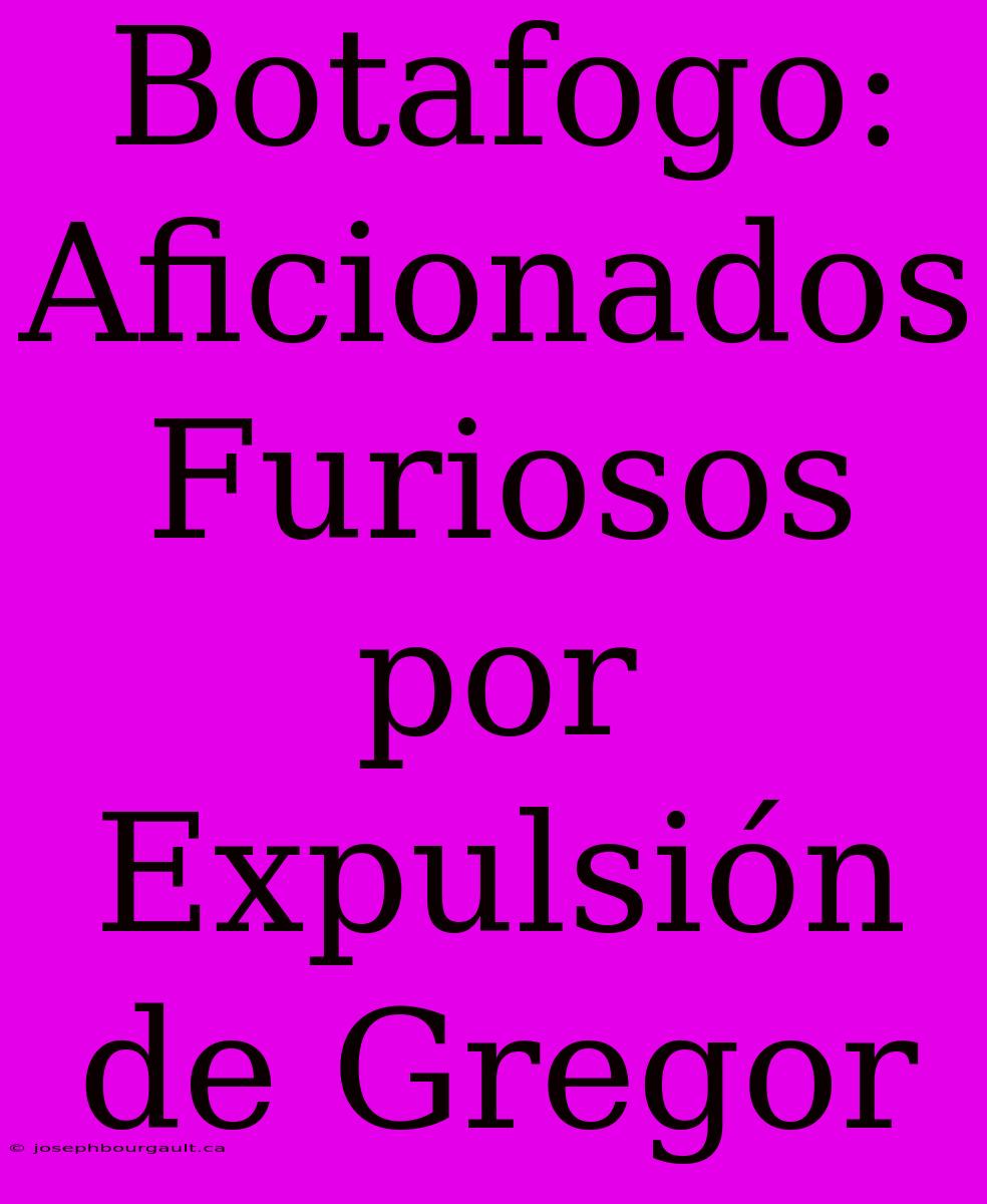 Botafogo: Aficionados Furiosos Por Expulsión De Gregor