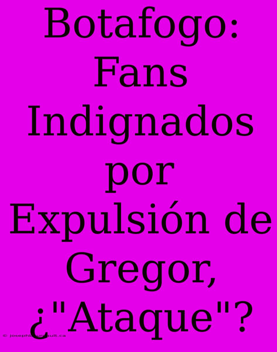 Botafogo: Fans Indignados Por Expulsión De Gregor, ¿