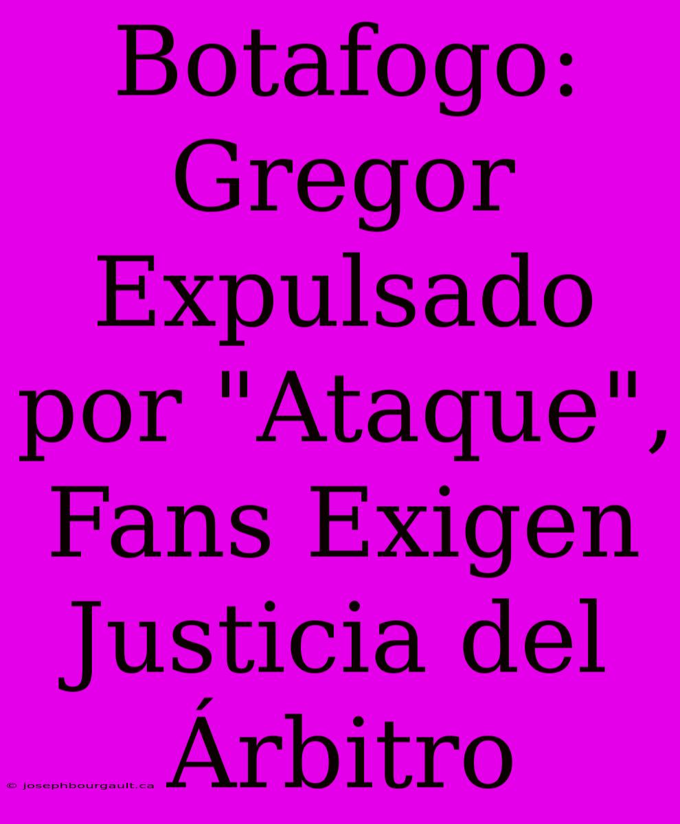 Botafogo: Gregor Expulsado Por 