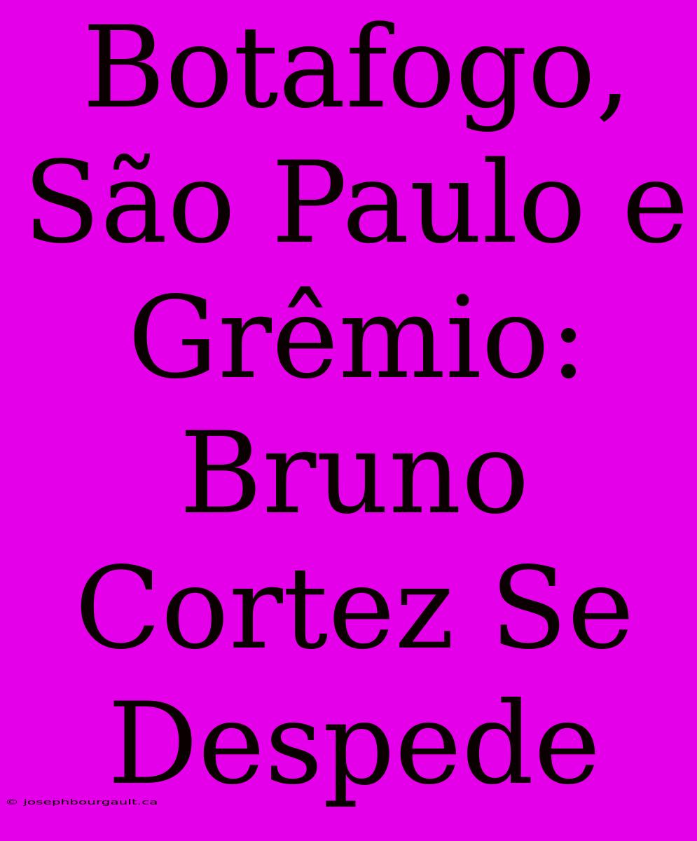 Botafogo, São Paulo E Grêmio: Bruno Cortez Se Despede