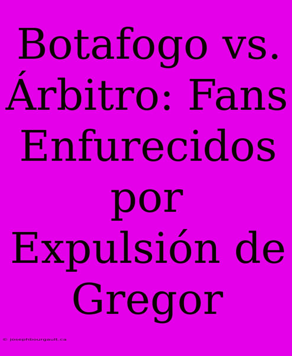 Botafogo Vs. Árbitro: Fans Enfurecidos Por Expulsión De Gregor