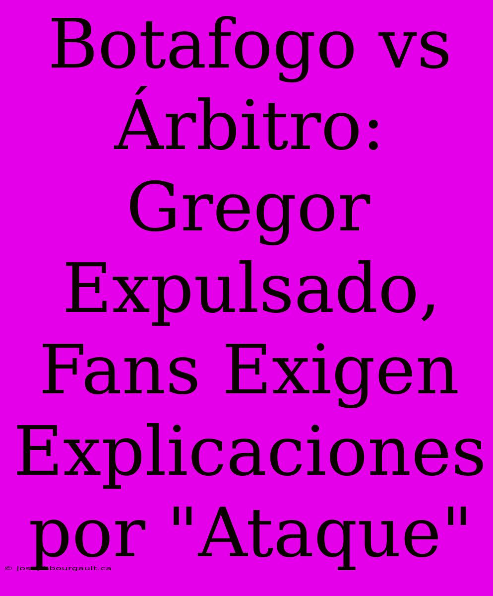 Botafogo Vs Árbitro: Gregor Expulsado, Fans Exigen Explicaciones Por 