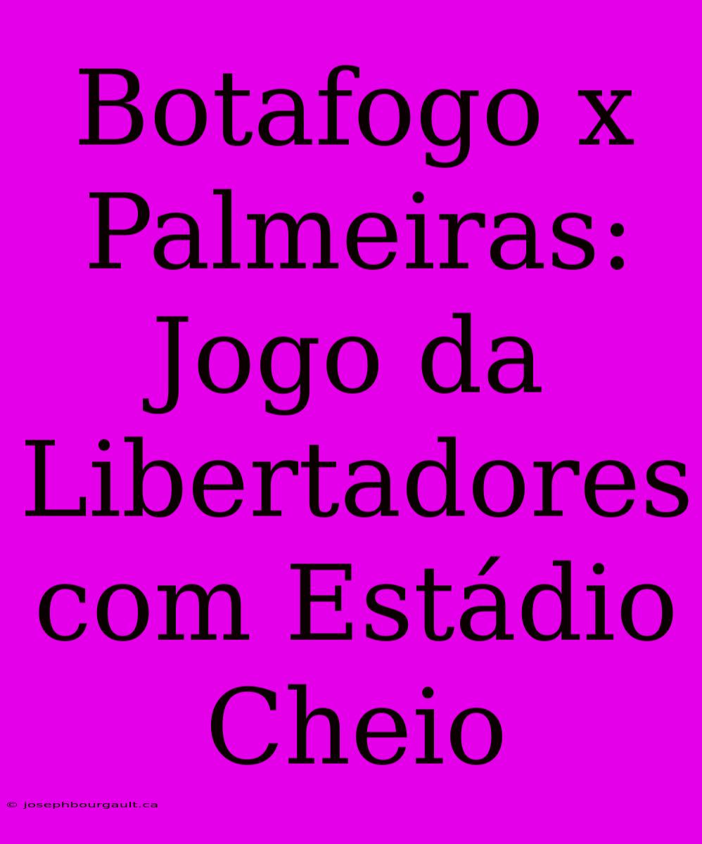 Botafogo X Palmeiras: Jogo Da Libertadores Com Estádio Cheio