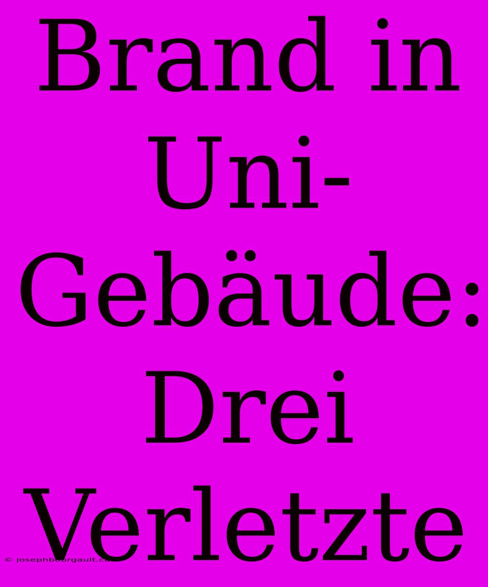 Brand In Uni-Gebäude: Drei Verletzte