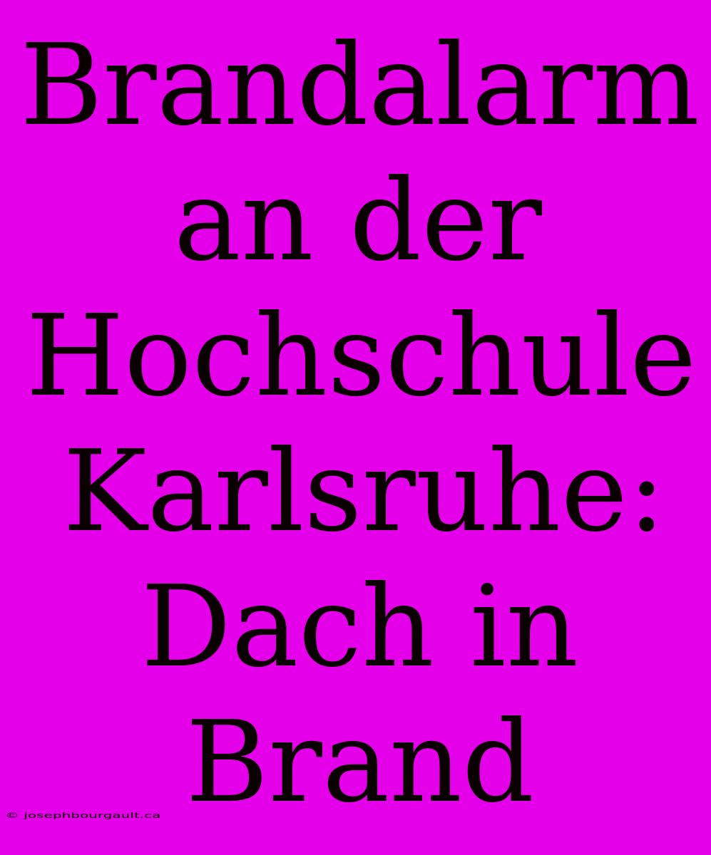 Brandalarm An Der Hochschule Karlsruhe: Dach In Brand