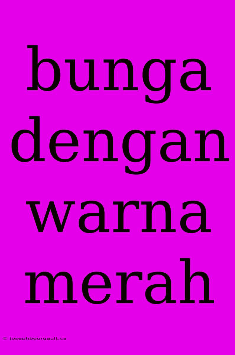 Bunga Dengan Warna Merah