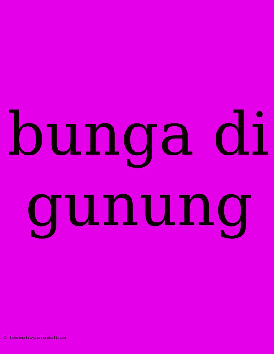 Bunga Di Gunung