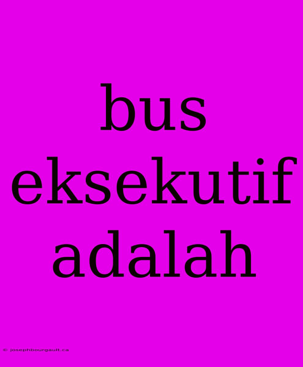 Bus Eksekutif Adalah