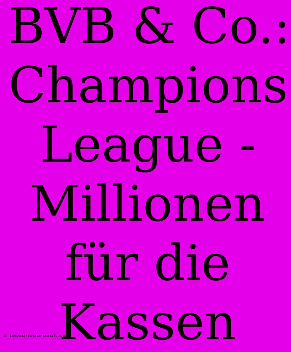 BVB & Co.: Champions League - Millionen Für Die Kassen