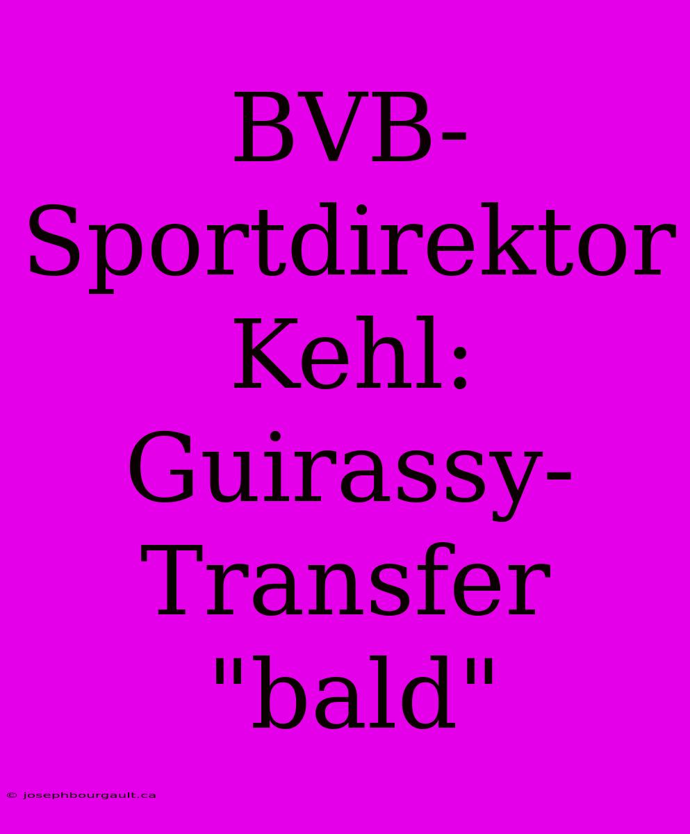 BVB-Sportdirektor Kehl: Guirassy-Transfer 